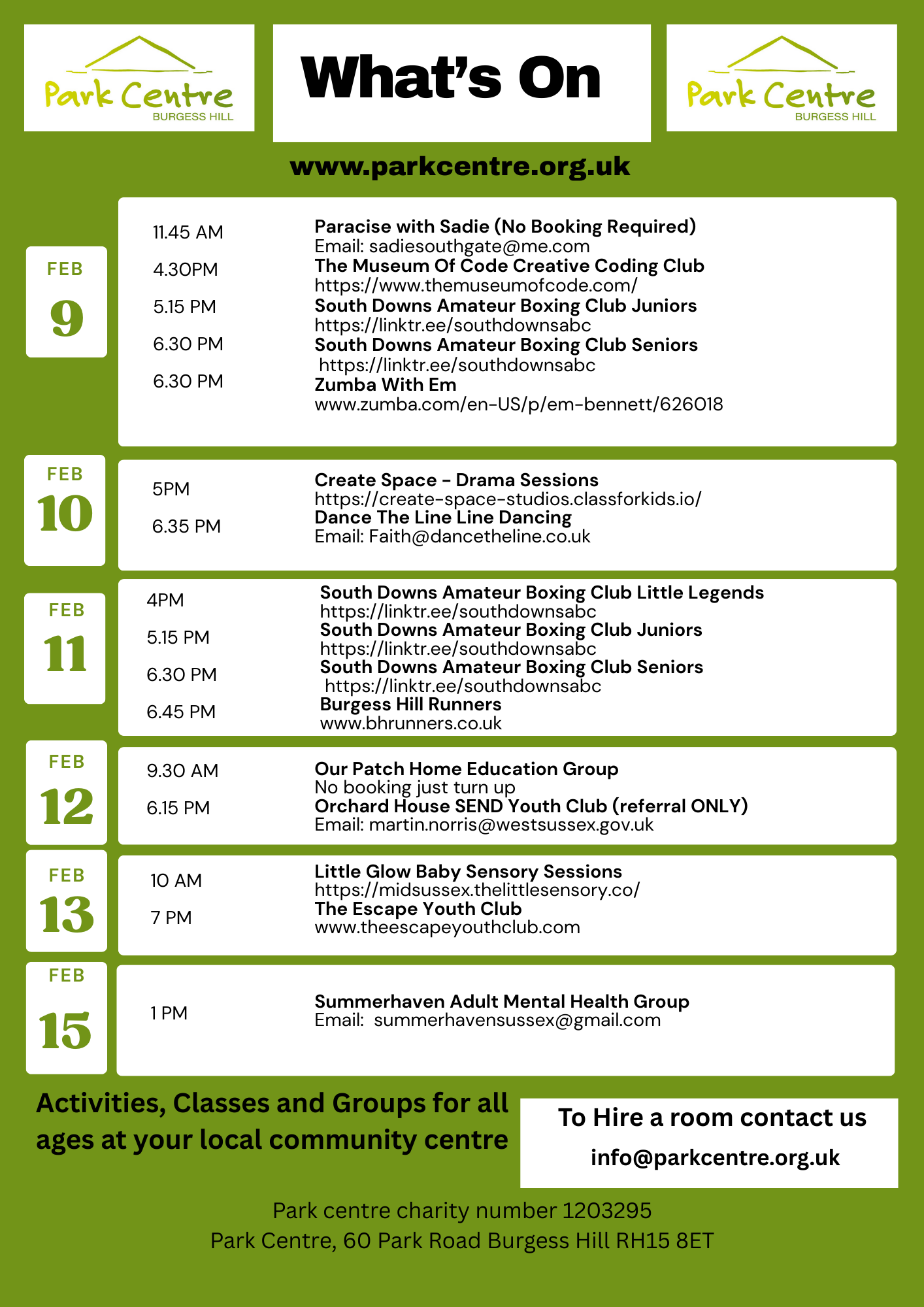 2026 events and activities in Burgess Hill